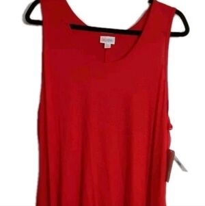 LULAROE Top Womans Plus Size 3X Red Sleeveless NWT